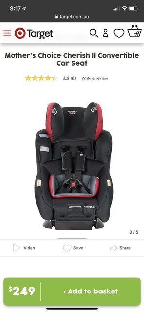 mothers choice cherish ii convertible car seat
